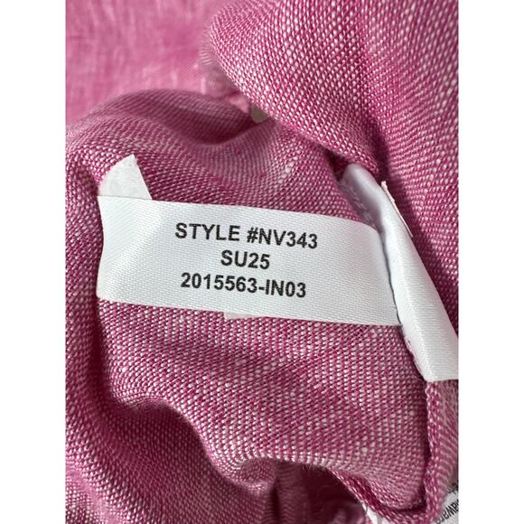 Madewell NWT Women’s Fuchsia 100% Linen Oversized Button Up Shirt size Small - Picture 5 of 9